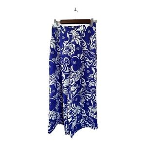 LILLY PULITZER Tide Pools Middleton Palazzo Pants Blue White Print Size XS